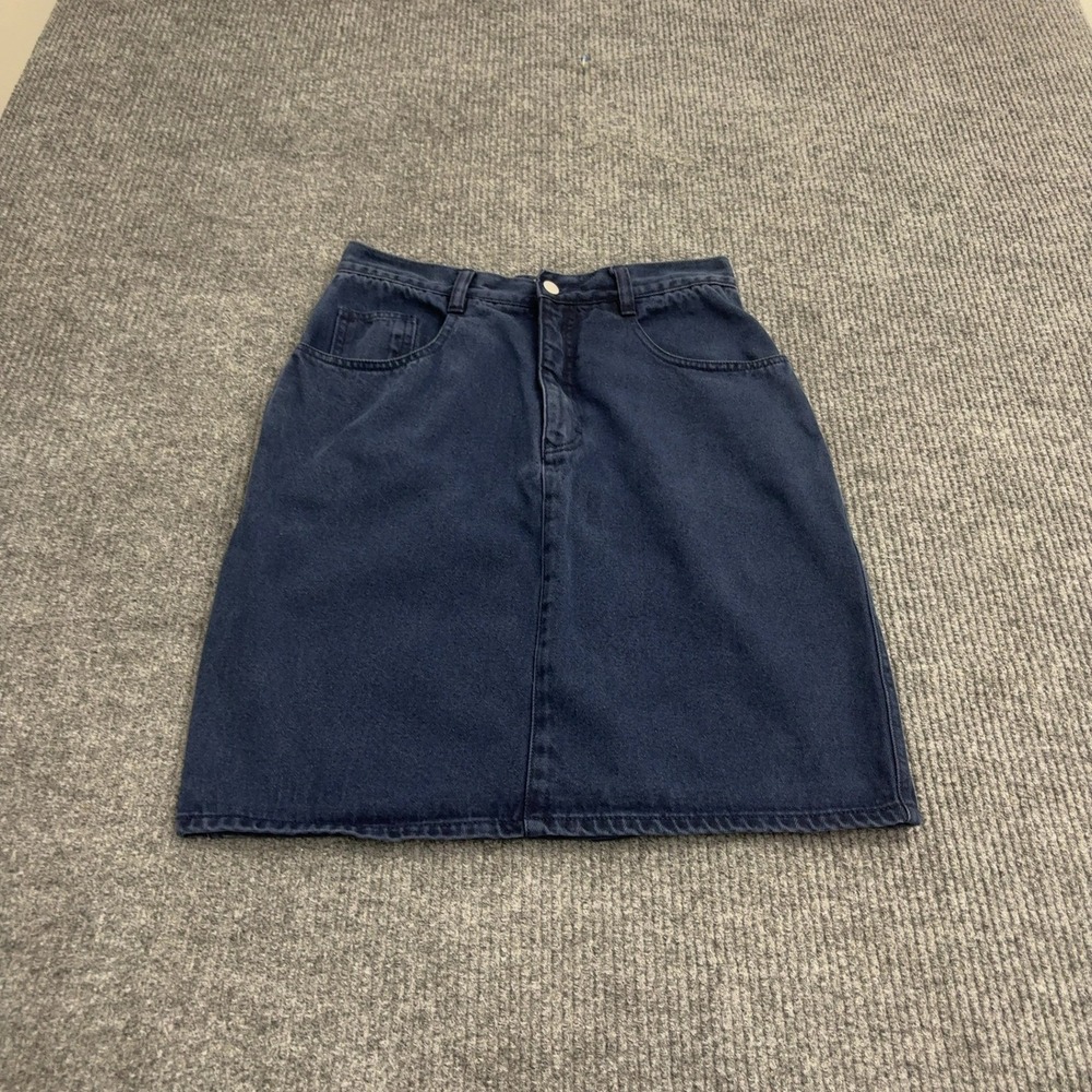 Vintage Jeanjer Jeans Skirt Womens 11/12 Dark Blue Cotton High Waist Denim Retro